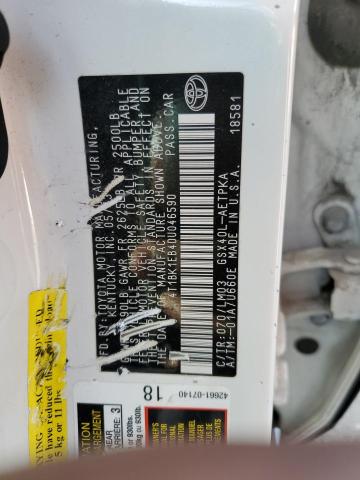 4T1BK1EB4DU046590 - 2013 TOYOTA AVALON BASE 白色 照片 12