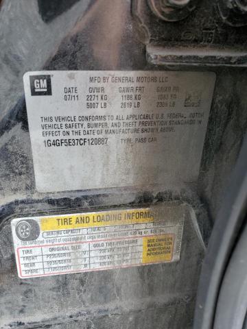 1G4GF5E37CF120887 - 2012 BUICK LACROSSE PREMIUM BLACK photo 12