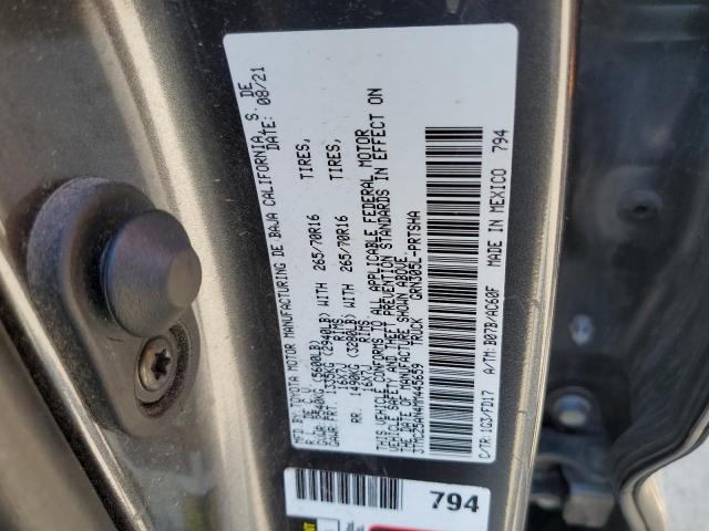 3TMCZ5AN4MM445659 - 2021 TOYOTA TACOMA DOUBLE CAB ნაცრისფერი ფოტო 12