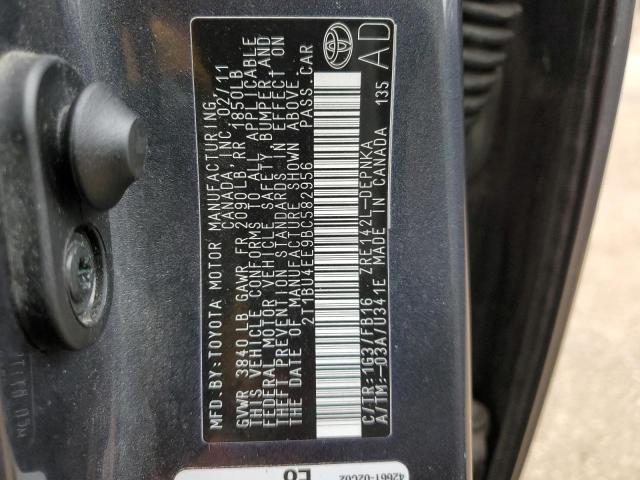 2T1BU4EE9BC582956 - 2011 TOYOTA COROLLA LE BASE GRAY photo 12