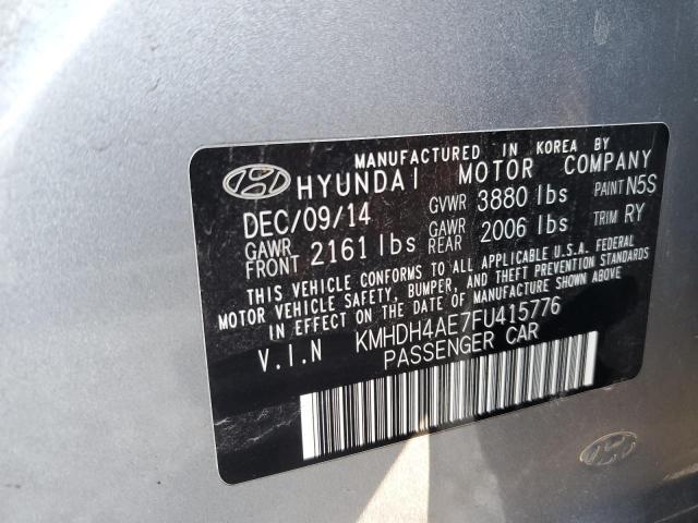 KMHDH4AE7FU415776 - 2015 HYUNDAI ELANTRA SE GRAY photo 12