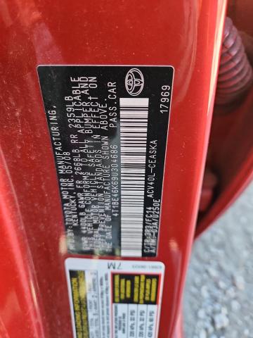 4T1BE46K69U304686 - 2009 TOYOTA CAMRY BASE RED photo 13