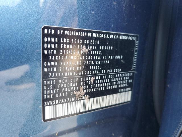 3VV2B7AX7JM181850 - 2018 VOLKSWAGEN TIGUAN SE Azul foto 13