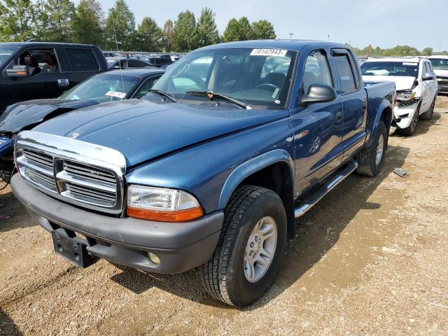 1D7HG38K54S525268 - 2004 DODGE DAKOTA QUAD SPORT BLUE photo 1