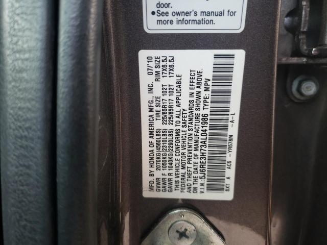 5J6RE3H73AL041986 - 2010 HONDA CR-V EXL GRAY photo 13