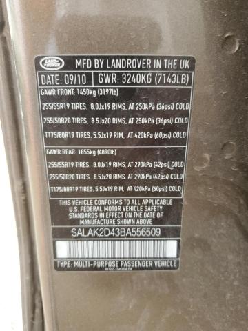 SALAK2D43BA556509 - 2011 LAND ROVER LR4 HSE LUXURY BROWN photo 13