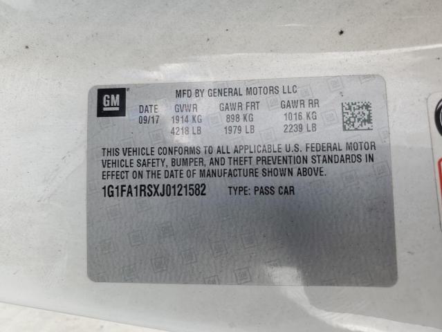 1G1FA1RSXJ0121582 - 2018 CHEVROLET CAMARO LS Ağ foto 12