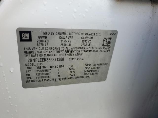 2GNFLEEK3E6371300 - 2014 CHEVROLET EQUINOX LS WHITE photo 13