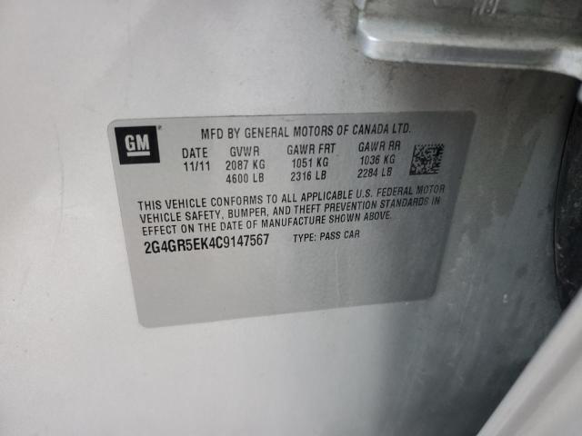 2G4GR5EK4C9147567 - 2012 BUICK REGAL 银色 照片 12