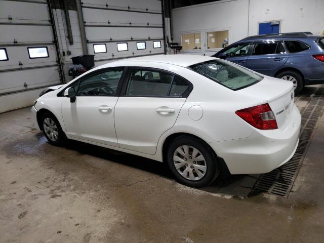 19XFB2F52CE030048 - 2012 HONDA CIVIC LX WHITE photo 2