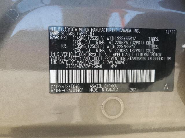 2T3BF4DV7BW175848 - 2011 TOYOTA RAV4 BROWN photo 13