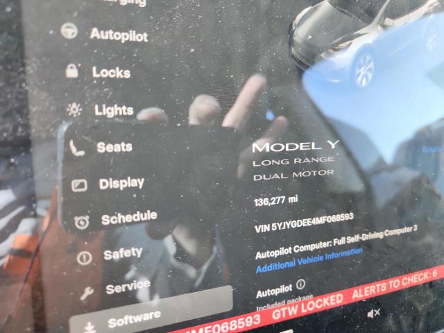 5YJYGDEE4MF068593 - 2021 TESLA MODEL Y Մոխրագույն լուսանկար 9