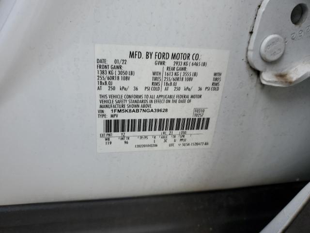 1FM5K8AB7NGA39628 - 2022 FORD EXPLORER POLICE INTERCEPTOR Ağ foto 13