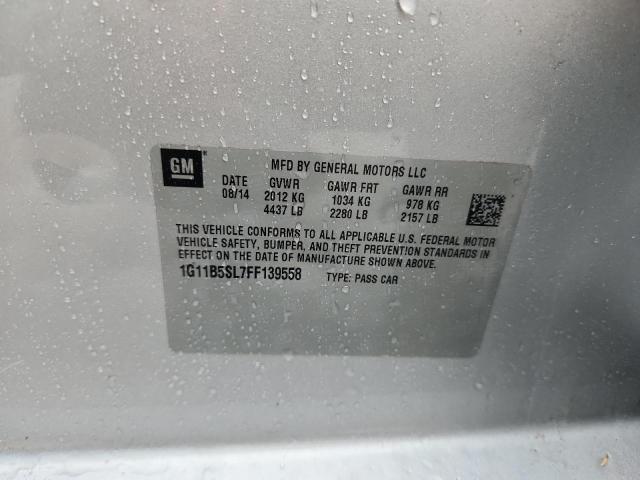 1G11B5SL7FF139558 - 2015 CHEVROLET MALIBU LS 银色 照片 12