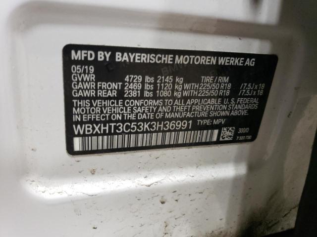 WBXHT3C53K3H36991 - 2019 BMW X1 XDRIVE28I WHITE photo 13