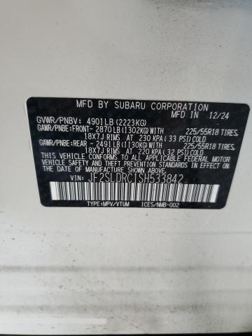 JF2SLDRC1SH533842 - 2025 SUBARU FORESTER LIMITED أبيض صورة 14