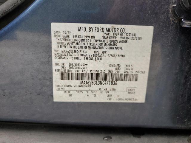 MAJ6S3GL3NC471836 - 2022 FORD ECOSPORT SE 蓝色 照片 13