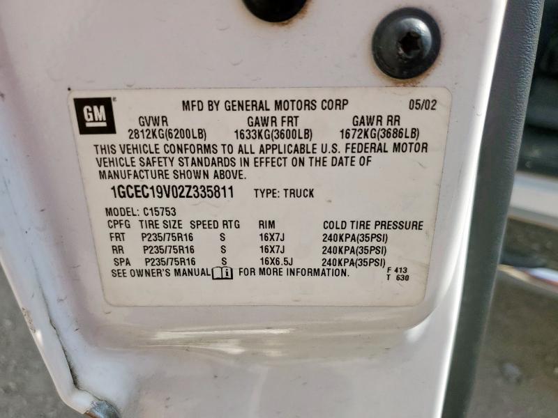 1GCEC19V02Z335811 - 2002 CHEVROLET SILVERADO C1500 İki rəngli foto 12