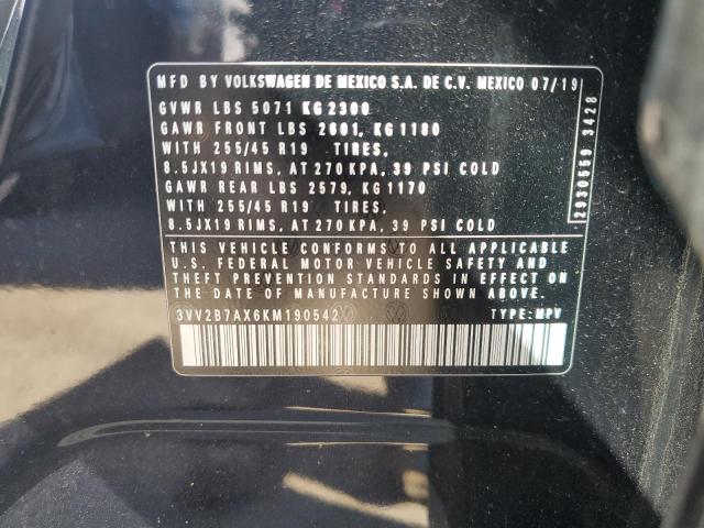 3VV2B7AX6KM190542 - 2019 VOLKSWAGEN TIGUAN SE Noir photo 13