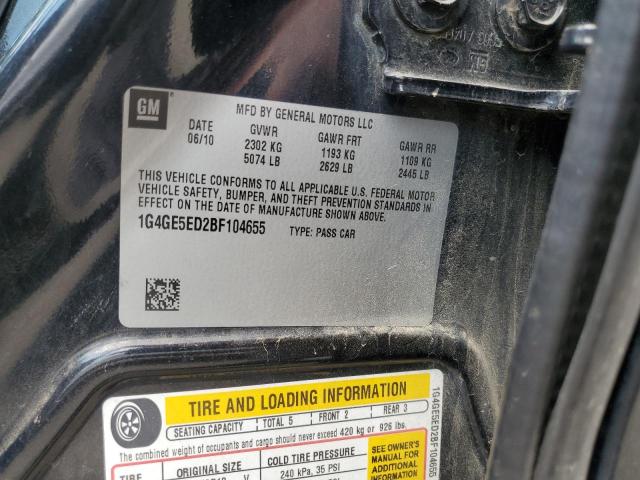 1G4GE5ED2BF104655 - 2011 BUICK LACROSSE CXS 黑色 照片 12
