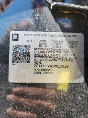 2G11Z5S32K9115182 - 2019 CHEVROLET IMPALA LT Grün Foto 12