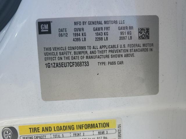 1G1ZA5EU7CF368733 - 2012 CHEVROLET MALIBU LS WHITE photo 12