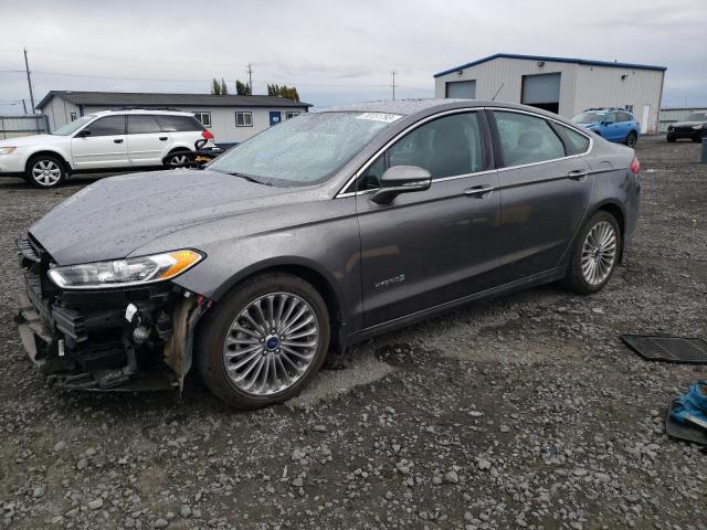 3FA6P0RU8DR345607 - 2013 FORD FUSION TITANIUM HEV GRAY photo 1