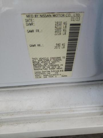 1N4AL3AP7DN501636 - 2013 NISSAN ALTIMA 2.5 WHITE photo 12