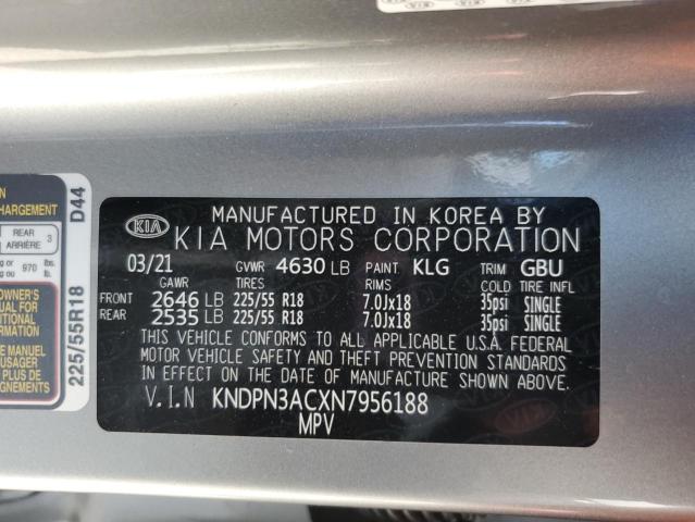 KNDPN3ACXN7956188 - 2022 KIA SPORTAGE EX SILVER photo 14