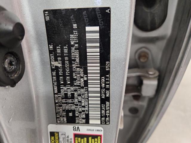 4T3BA3BB5FU068773 - 2015 TOYOTA VENZA LE GRAY photo 12