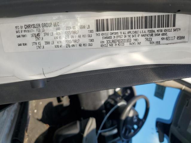 3C6JR6EP8DG531653 - 2013 RAM 1500 SLT 白色 照片 12