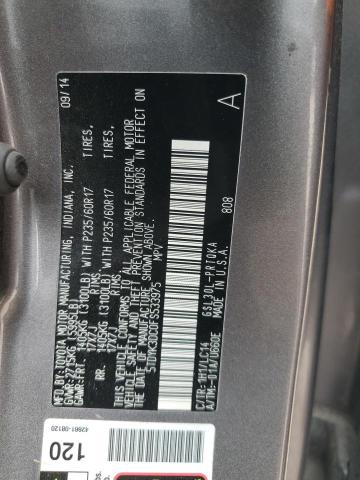 5TDYK3DC0FS533975 - 2015 TOYOTA SIENNA XLE Сұр фото 13