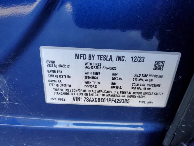 7SAXCBE61PF429385 - 2023 TESLA MODEL X BLUE photo 13