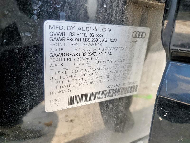 WA1AECF31K1086970 - 2019 AUDI Q3 PREMIUM შავი ფოტო 13