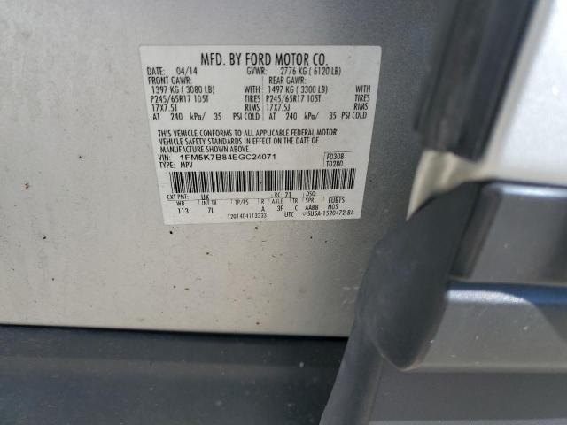 1FM5K7B84EGC24071 - 2014 FORD EXPLORER Gümüş foto 14