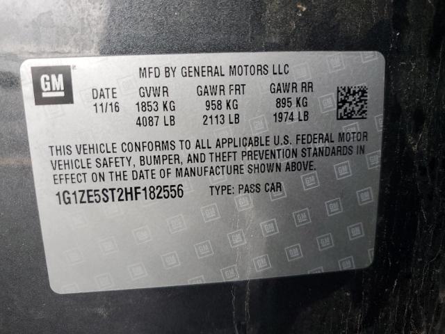 1G1ZE5ST2HF182556 - 2017 CHEVROLET MALIBU LT GRAY photo 12