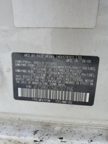 JF2SH6CC5AG707356 - 2010 SUBARU FORESTER 2.5X PREMIUM WHITE photo 14