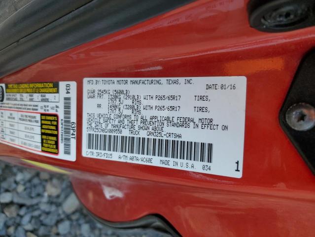 5TFRZ5CN8GX009550 - 2016 TOYOTA TACOMA ACCESS CAB Rouge photo 12