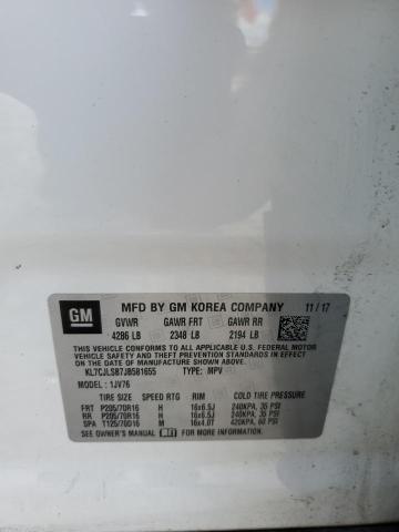 KL7CJLSB7JB581655 - 2018 CHEVROLET TRAX 1LT თეთრი ფოტო 12