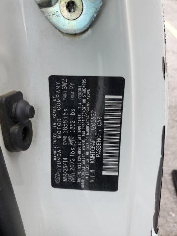 KMHTC6AE1EU208532 - 2014 HYUNDAI VELOSTER TURBO WHITE photo 12