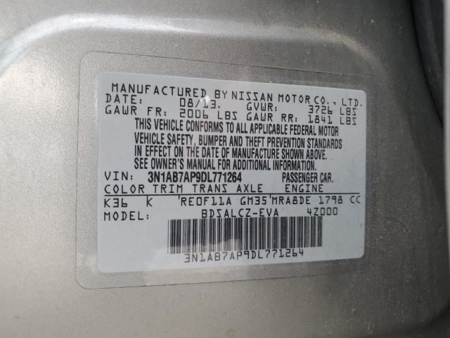 3N1AB7AP9DL771264 - 2013 NISSAN SENTRA S 银色 照片 13