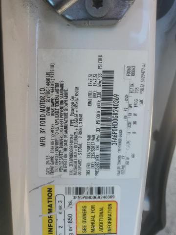 3FA6P0HD0GR240369 - 2016 FORD FUSION SE WHITE photo 13