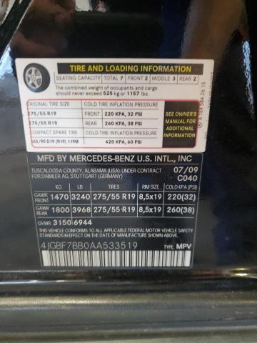 4JGBF7BB0AA533519 - 2010 MERCEDES-BENZ GL 450 4MATIC BLACK photo 14