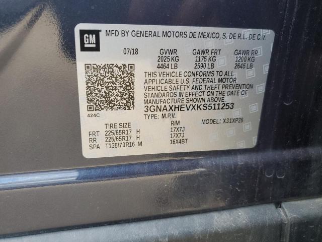 3GNAXHEVXKS511253 - 2019 CHEVROLET EQUINOX LS BLUE photo 13