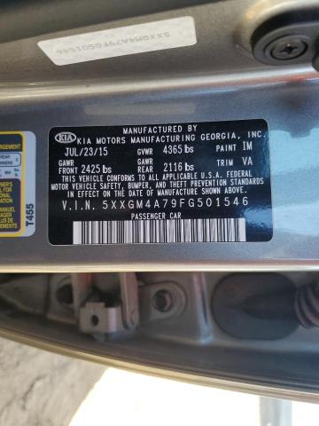 5XXGM4A79FG501546 - 2015 KIA OPTIMA LX GRAY photo 12