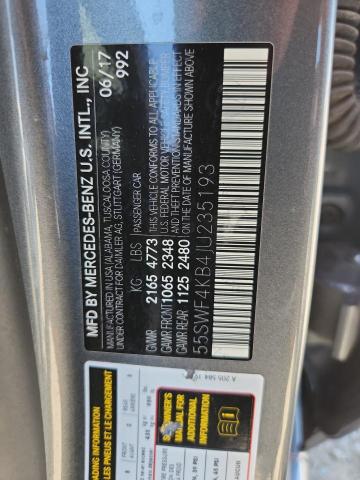 55SWF4KB4JU235193 - 2018 MERCEDES-BENZ C 300 4MATIC CHARCOAL photo 12