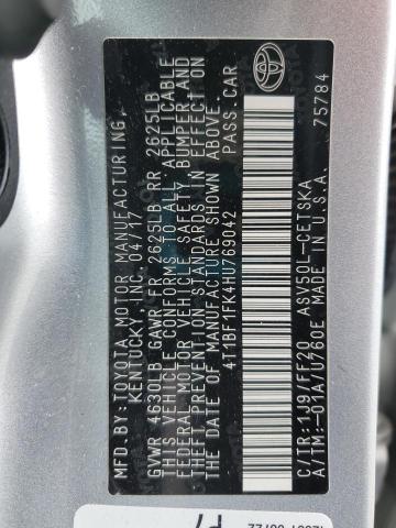 4T1BF1FK4HU769042 - 2017 TOYOTA CAMRY LE SILVER photo 12