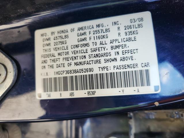 1HGCP36838A052690 - 2008 HONDA ACCORD EXL BLUE photo 13