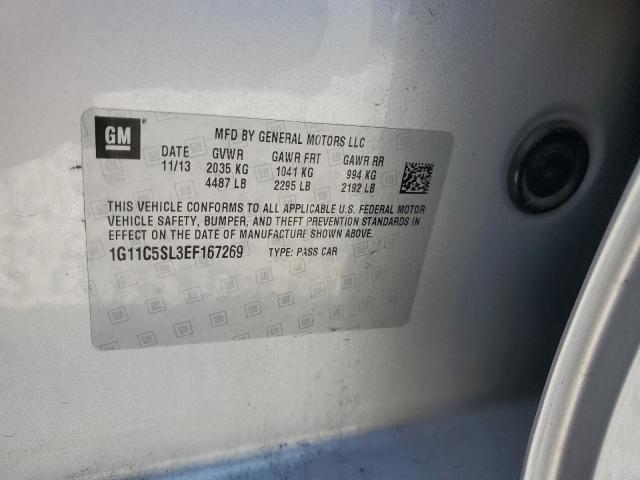 1G11C5SL3EF167269 - 2014 CHEVROLET MALIBU 1LT Gümüş foto 12