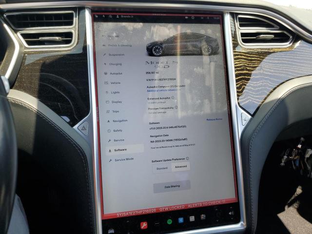 5YJSA1E27HF216026 - 2017 TESLA MODEL S ნაცრისფერი ფოტო 9